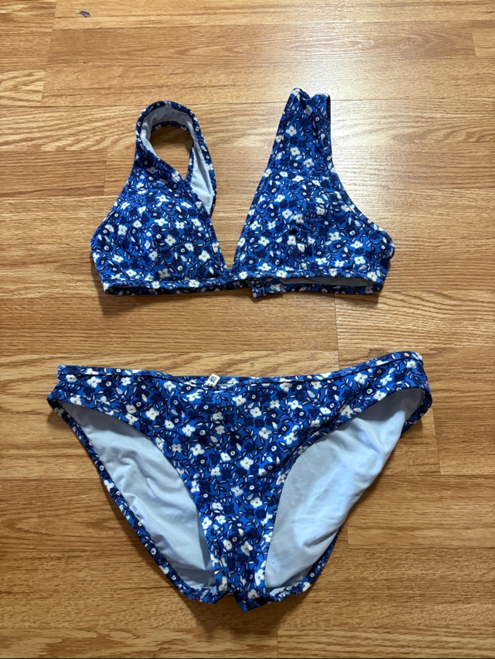 aerie blue floral bikini set